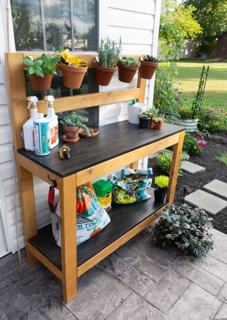 Bench Plans Potting Benches And Tables Garden Potting Table Kits, Cedar Potting Bench With Sink Cedarshed