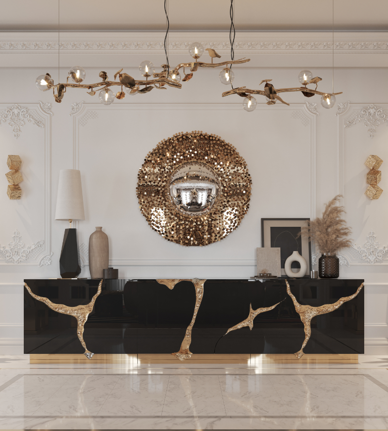 Black and Gold Entryway decor
