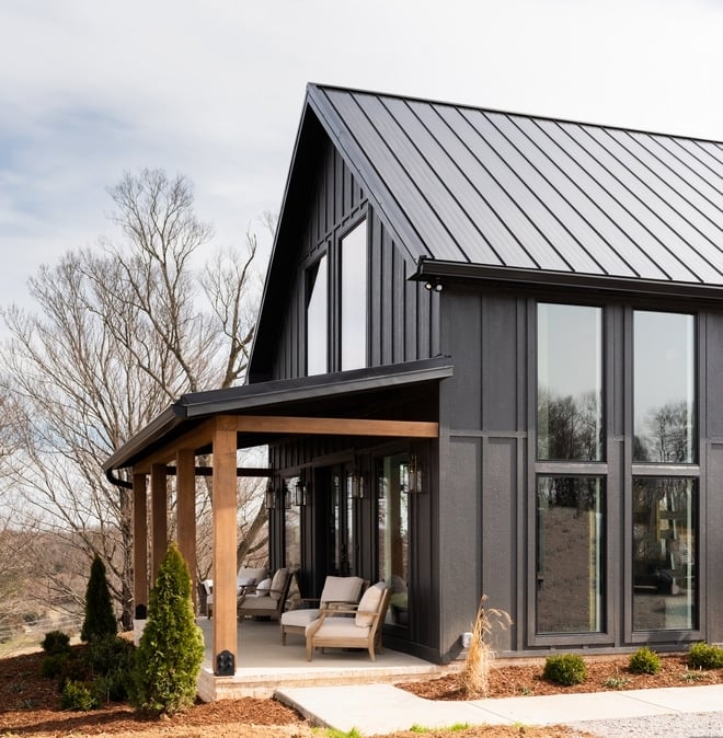 Black House with Wood Accents (Including Cedar): Design Ideas & Paint Colors – Welsh Design Studio