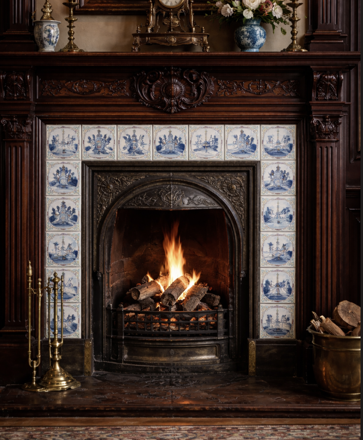 Blue Fireplace Tiles | Bold & Timeless Fireplace Design | Balian