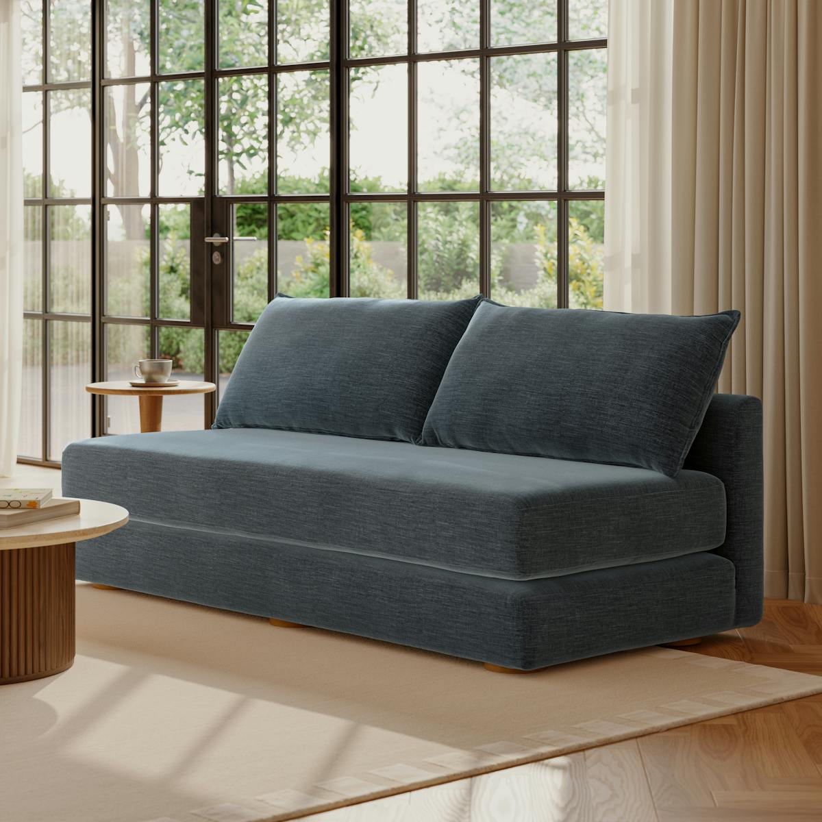 Braam Valor Blue 2.5 Seater Upholstered Sofa Bed | Article