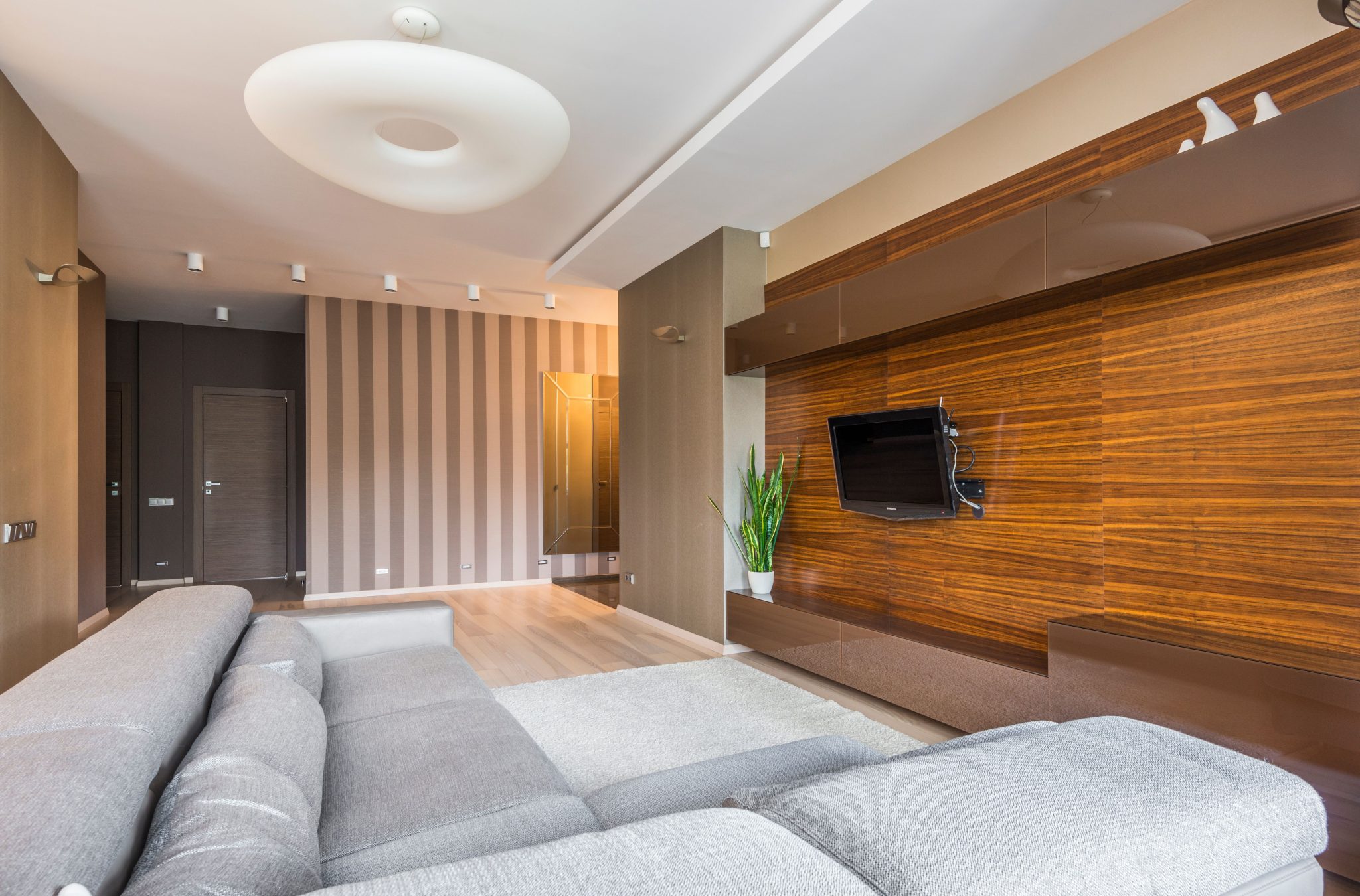 Contemporary living room featuring minimalist furniture and sleek design elements.