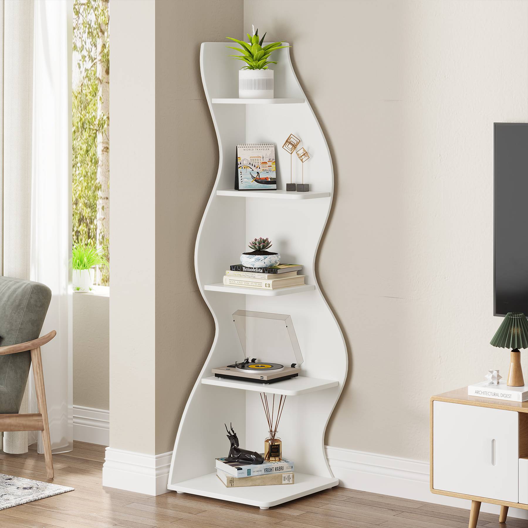 Corner Shelves | Corner Shelf Unit-Tribesigns