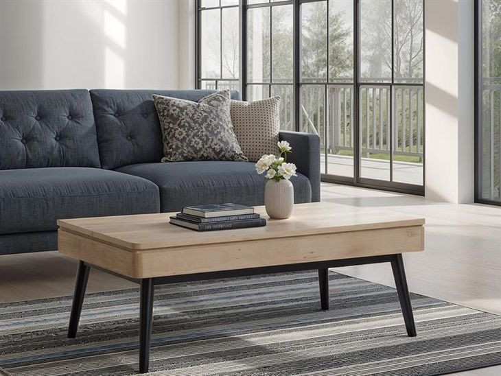 Craftsman Ridge Driftwood and Black Rectangular Sofa Table From Crafted Space | Coleman Furniture