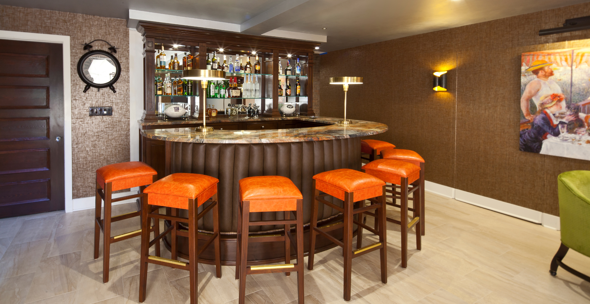 Custom mahogany home bar Rumson, NJ | WL Kitchen & Home