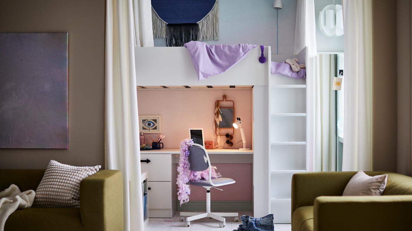 Cute and unique tween bedroom ideas in a nook - IKEA