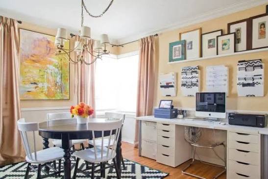 Dining Room Work From Home Table Chair Combo Before After: Dining Room To A Home Office