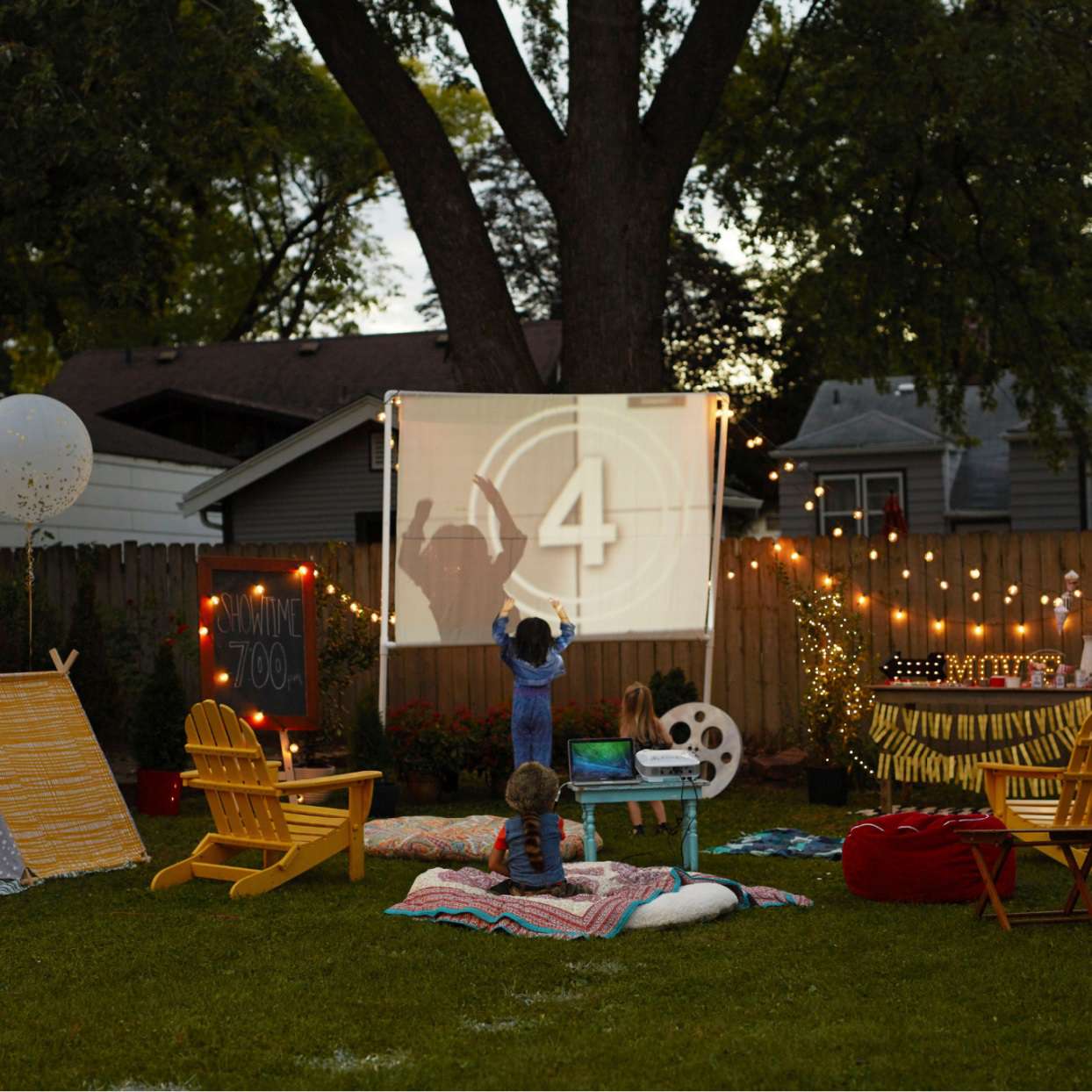 Family Backyard Movie Night