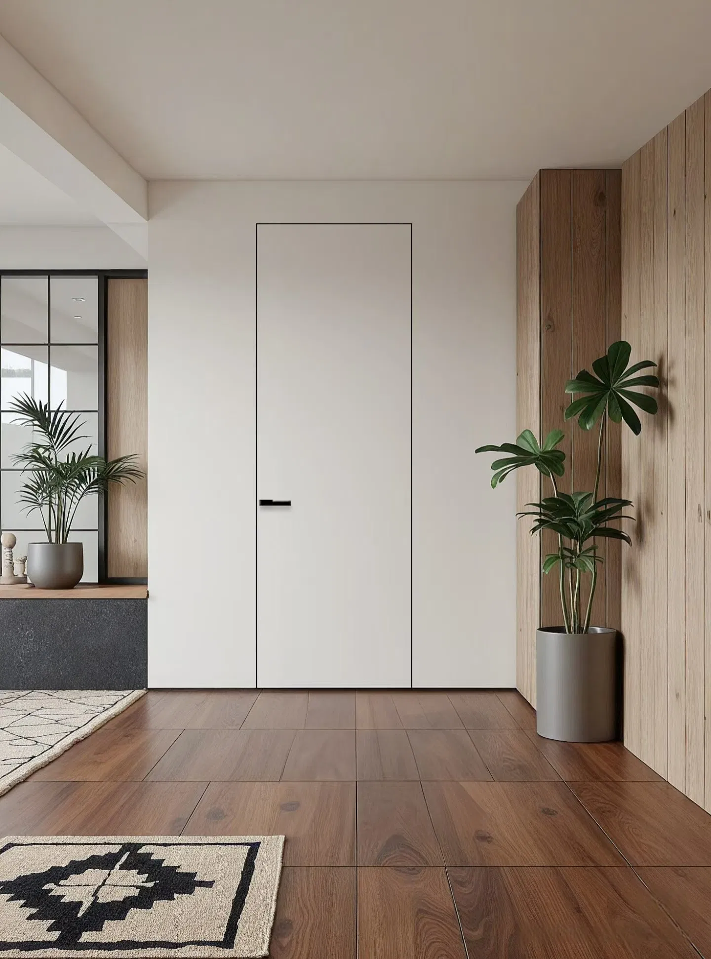 High-End High Quality Modern Minimalist Design Solid Wood Room Soundproof Fireproof Bedroom Villa Hotel Residences Interior Invisible Hidden Door - Hidden Door and Invisible Door