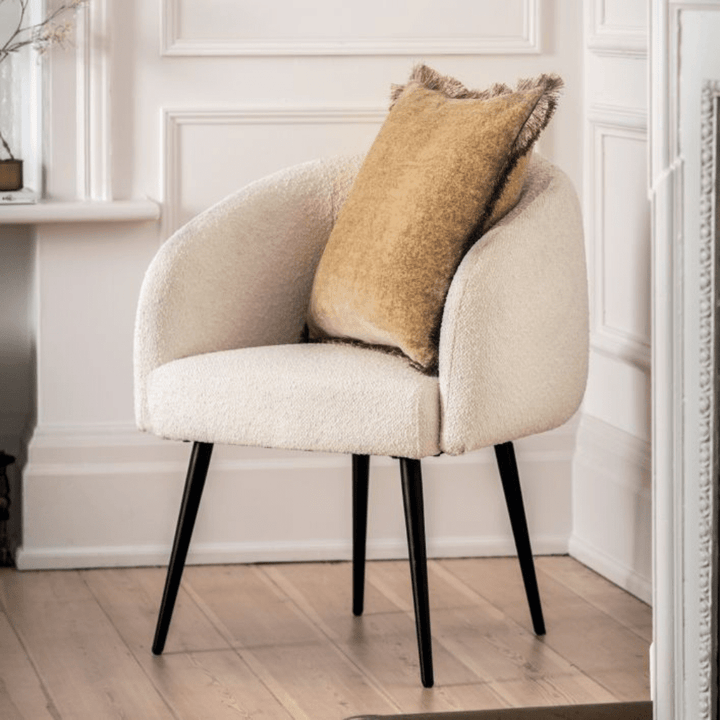 Isola Boucle Cream & Black Accent Chair