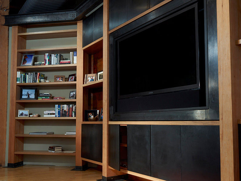 Media Wall with Hidden TV Panel | WWMS | Denver, CO