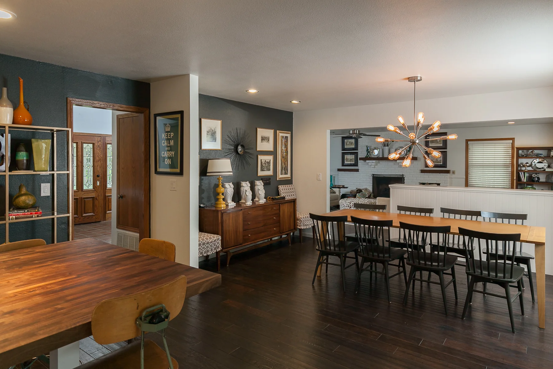 Mid Century Modern Kitchen, Dining Room & Living Room Design Remodel | Lori K Design Studio | Chico, CA