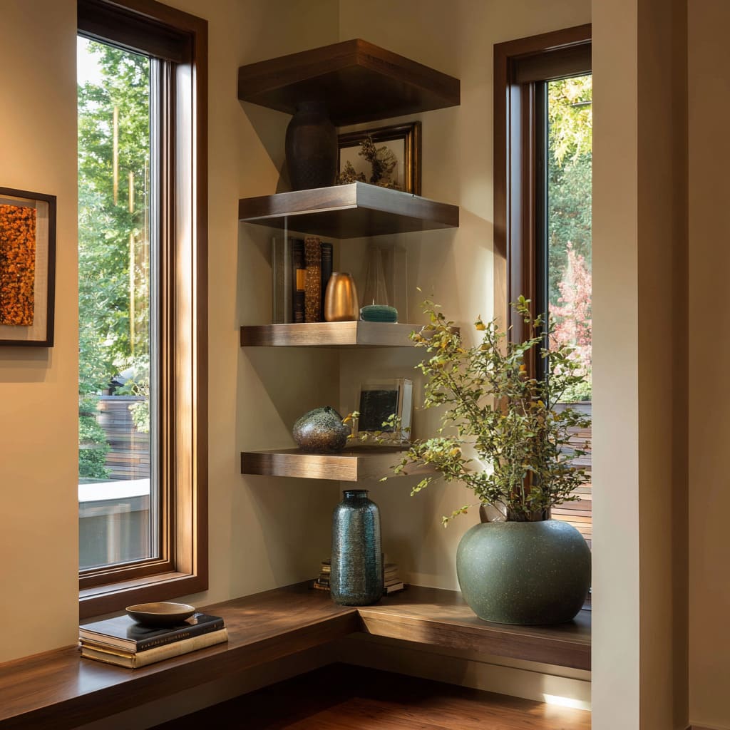 Modern Corner Shelf Style: Decorations & Design ideas | FH