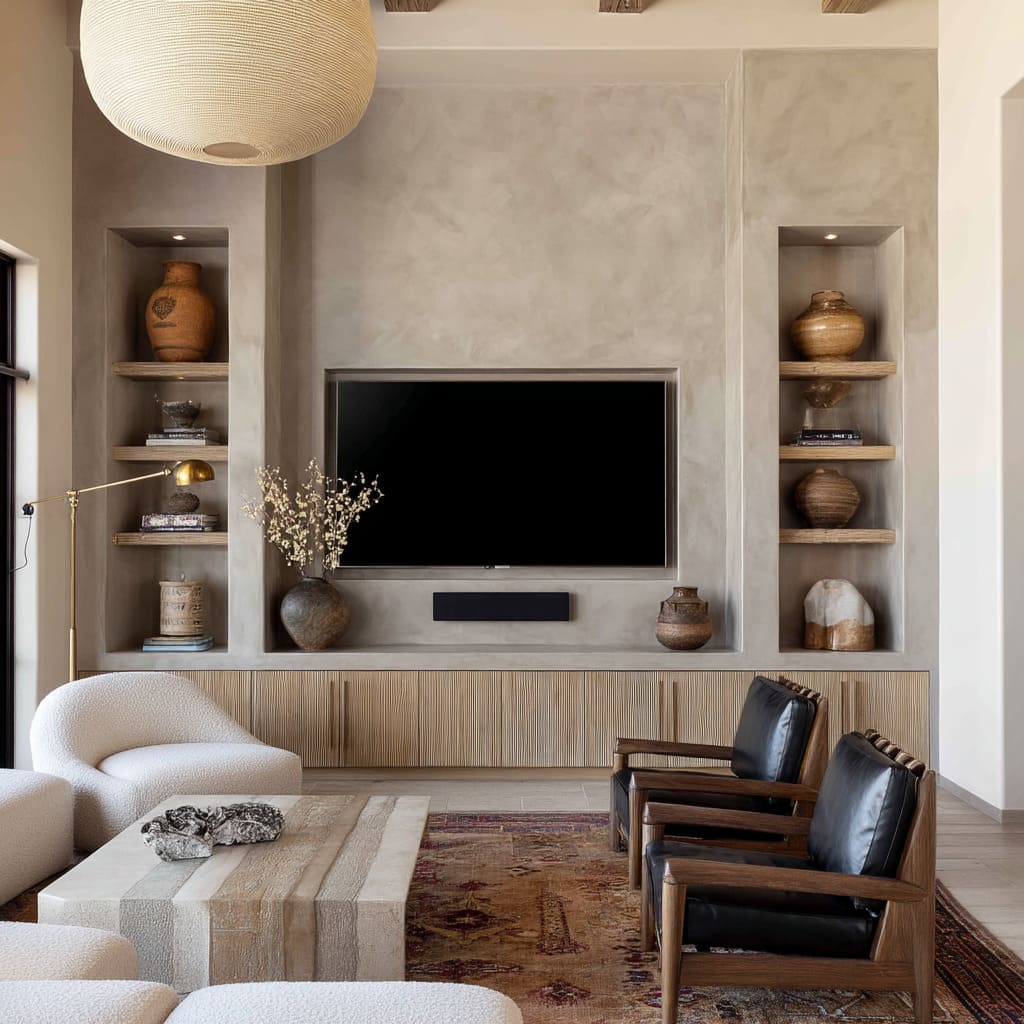 Modern Farmhouse TV Wall Designs with a Grounded Style | FH