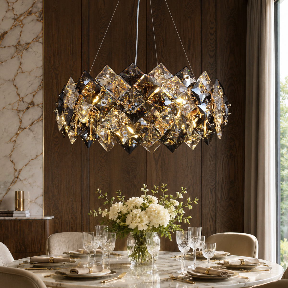 Modern Tiered Crystal Chandelier