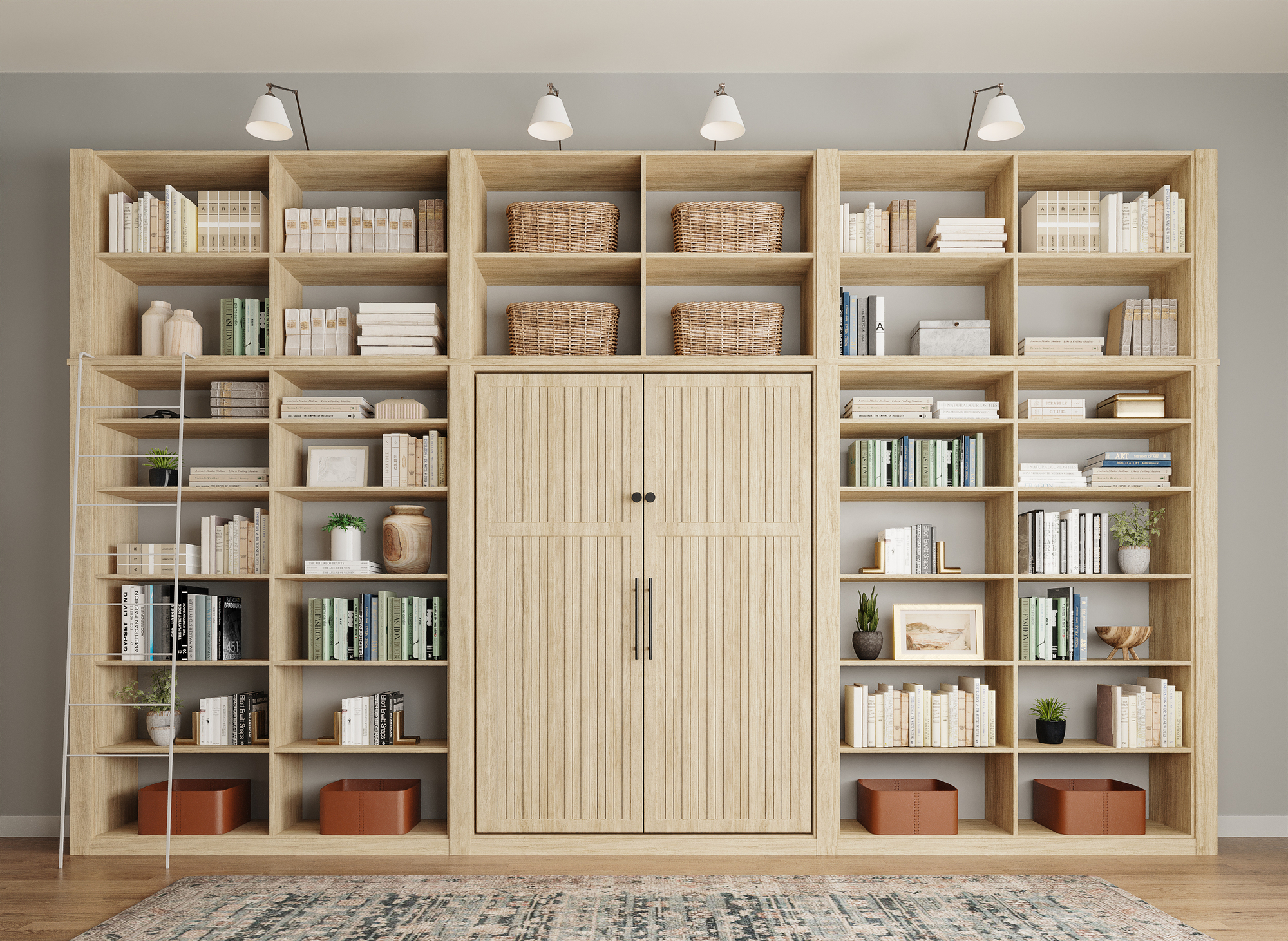 Murphy Bed & Built-In Library | Inspired Closets