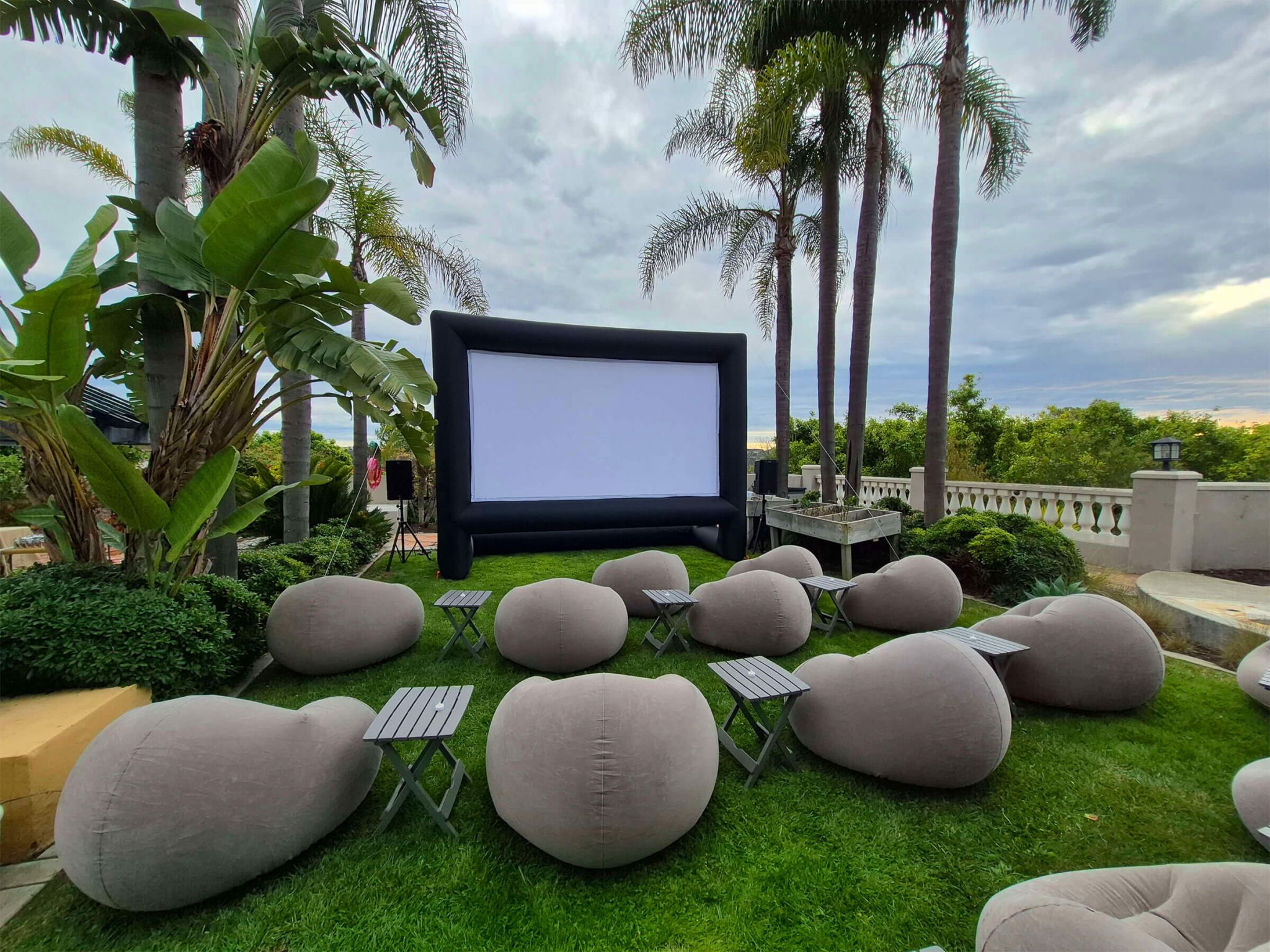 Outdoor Movie Screen & Projector Rental | Backyard Cinema SD