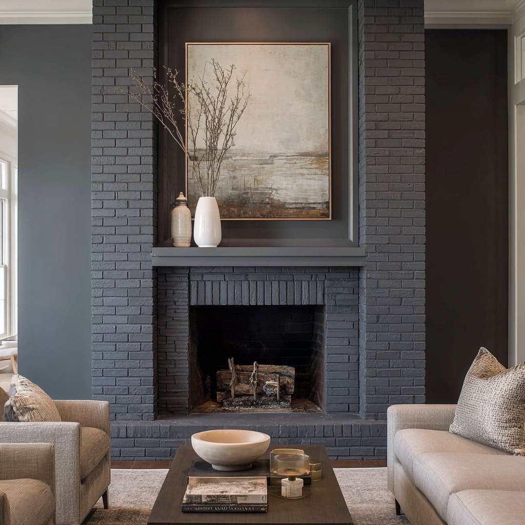 Painted Brick Fireplace Ideas: Luxury Modern Color Strategies