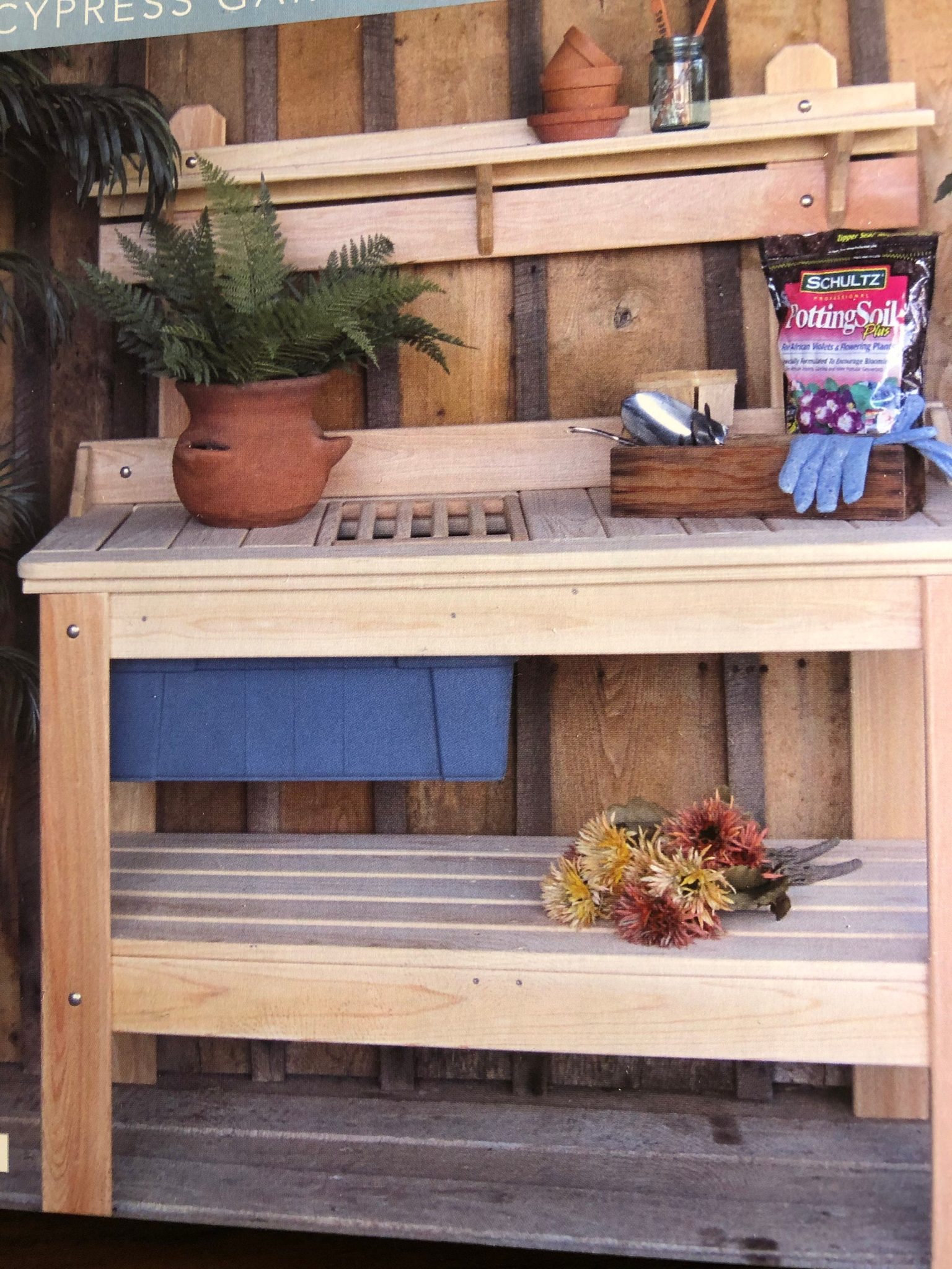 Planter Bench Grey Wooden Potting Bench Elevate Your Outdoor Space With Custom Potting Benches — Jax