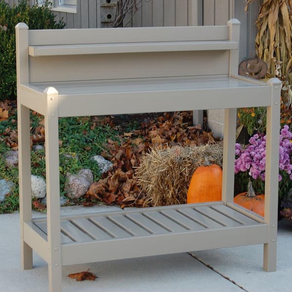 Potted Plants Antique Potting Bench Vintage Stunning Decorative Feature Tier Burntwood Potting Bench