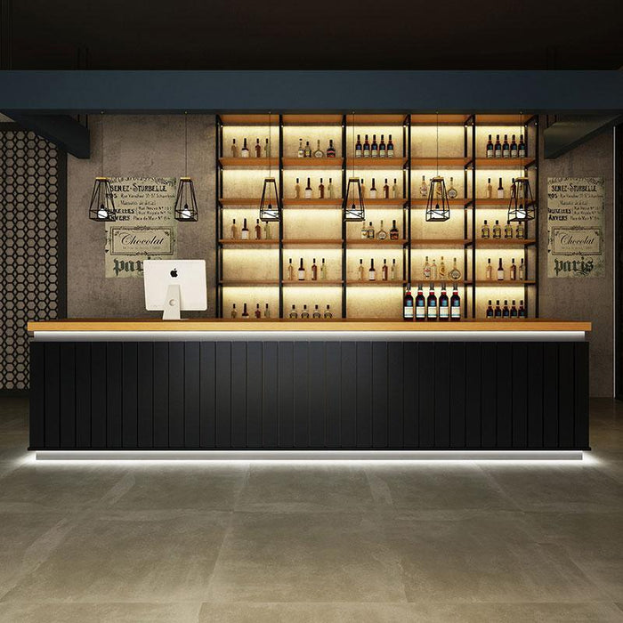 Reception Counter With Display Retro Bar Wooden Reception Desk — M2 Retail