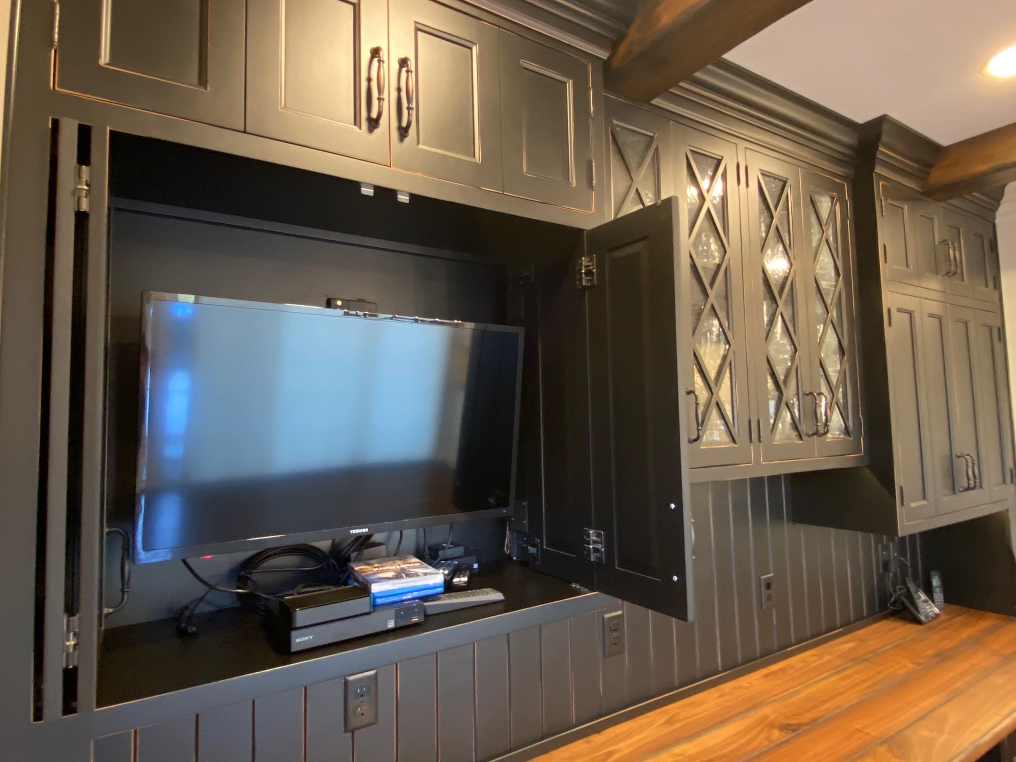 Retractable TV Doors - Cherrytree Kitchens