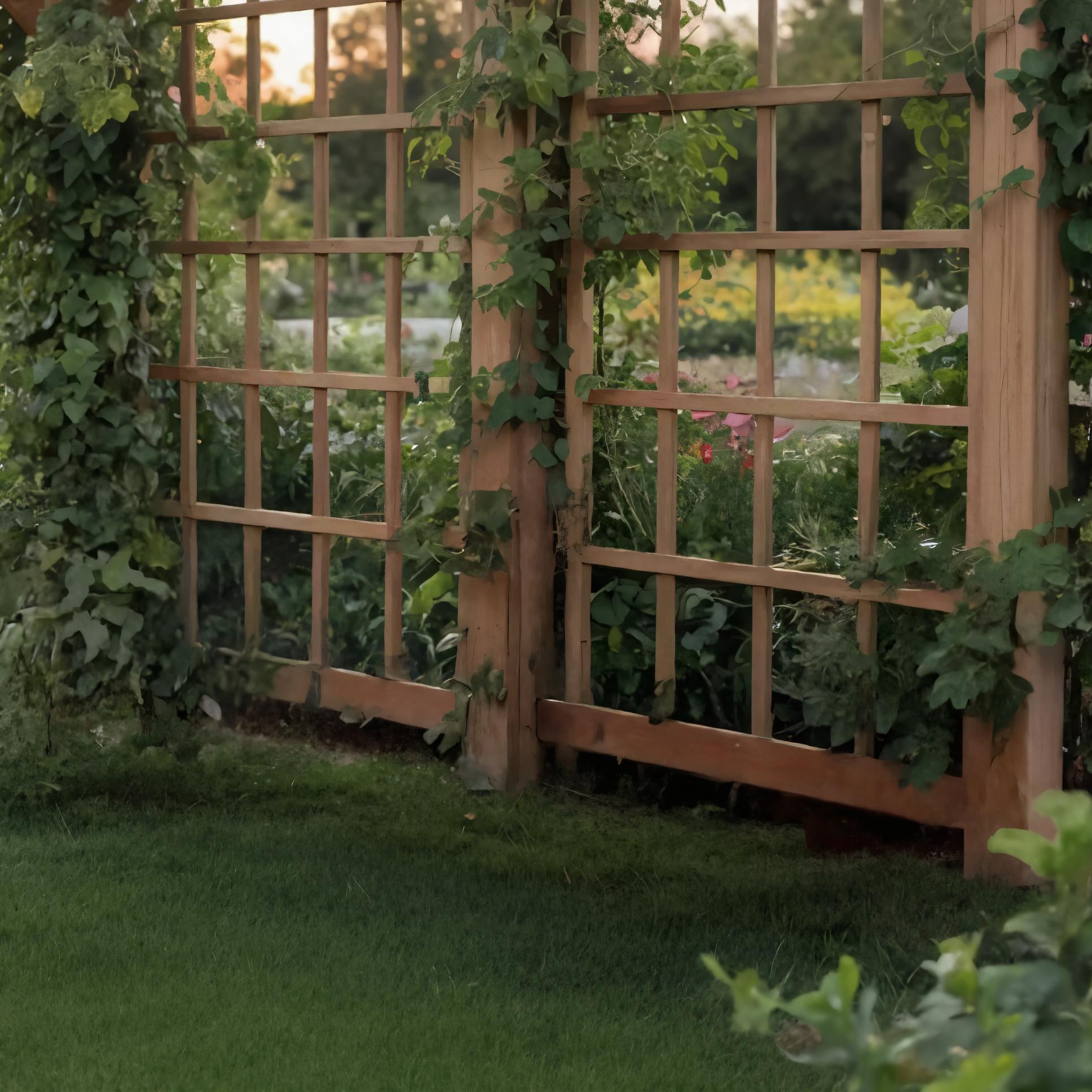 Rustic Handcrafted Outdoor Garden Seating And Trellis For Patio Or Yard SITHPER001 - 75'H x 59'D / 59'