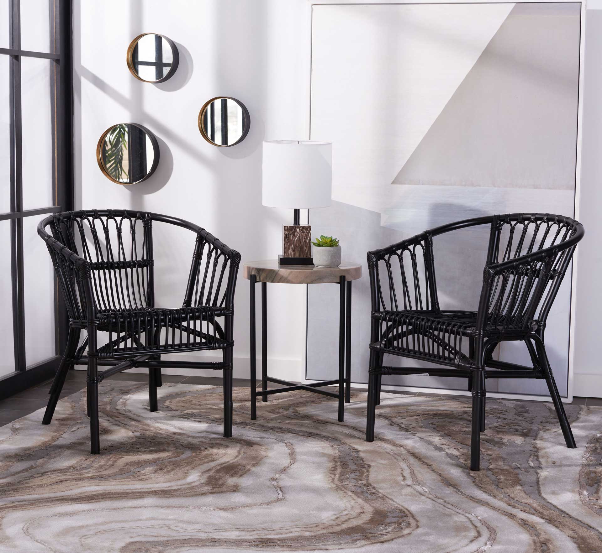 Safavieh Adriana Rattan Accent Chair - Black