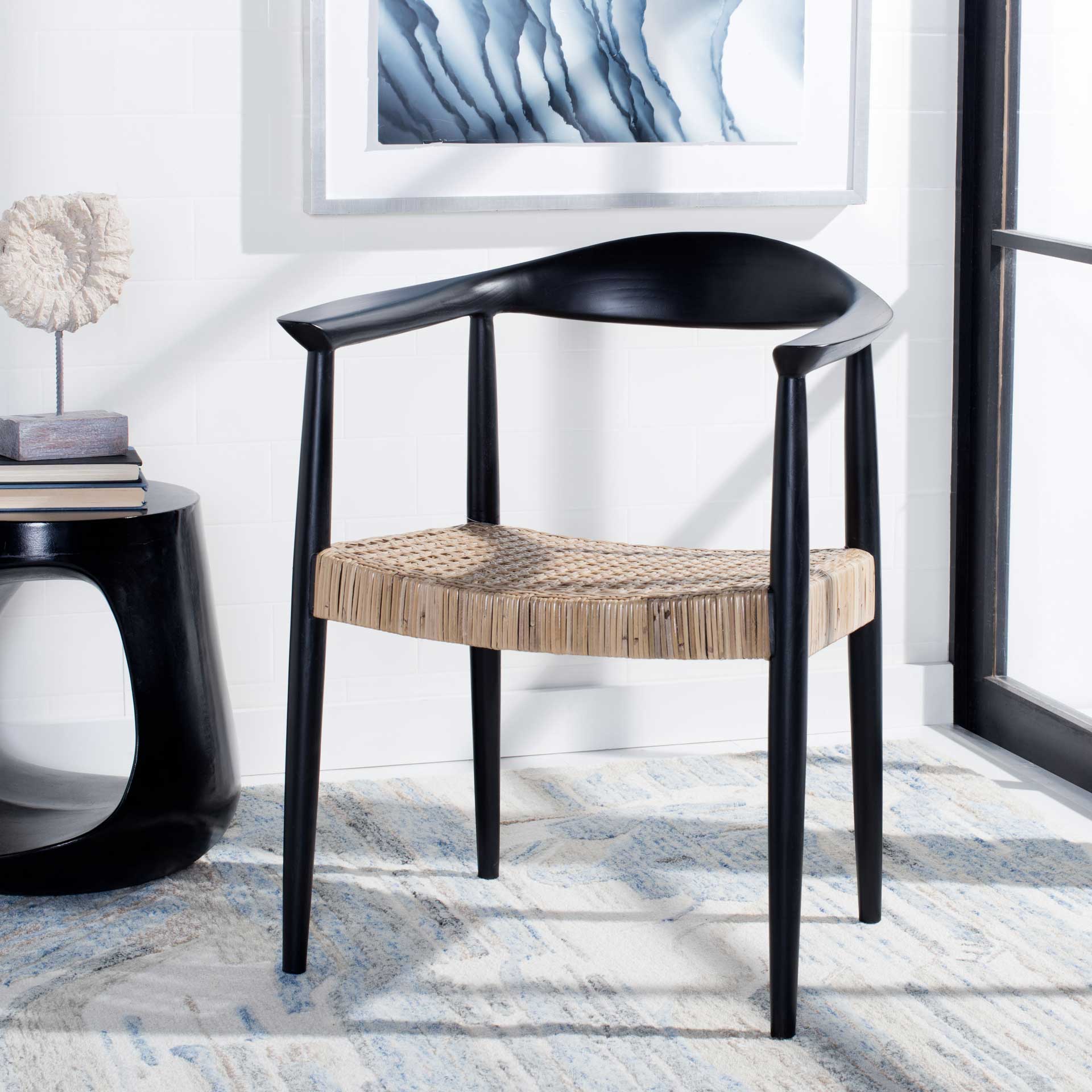 Safavieh Eyre Rattan Peel Accent Chair, Black