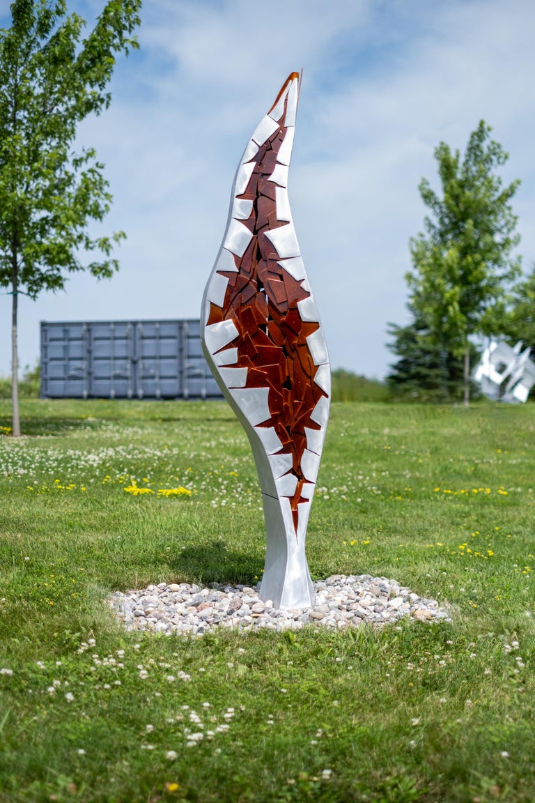 Slender - tall, modern, abstract, contemporary, aluminum outdoor sculpture