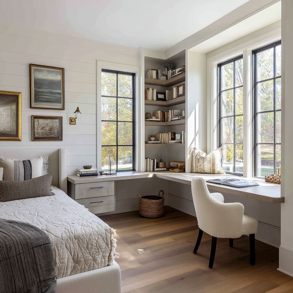 Small Bedroom Office Design Ideas with Smart Built-Ins | FH