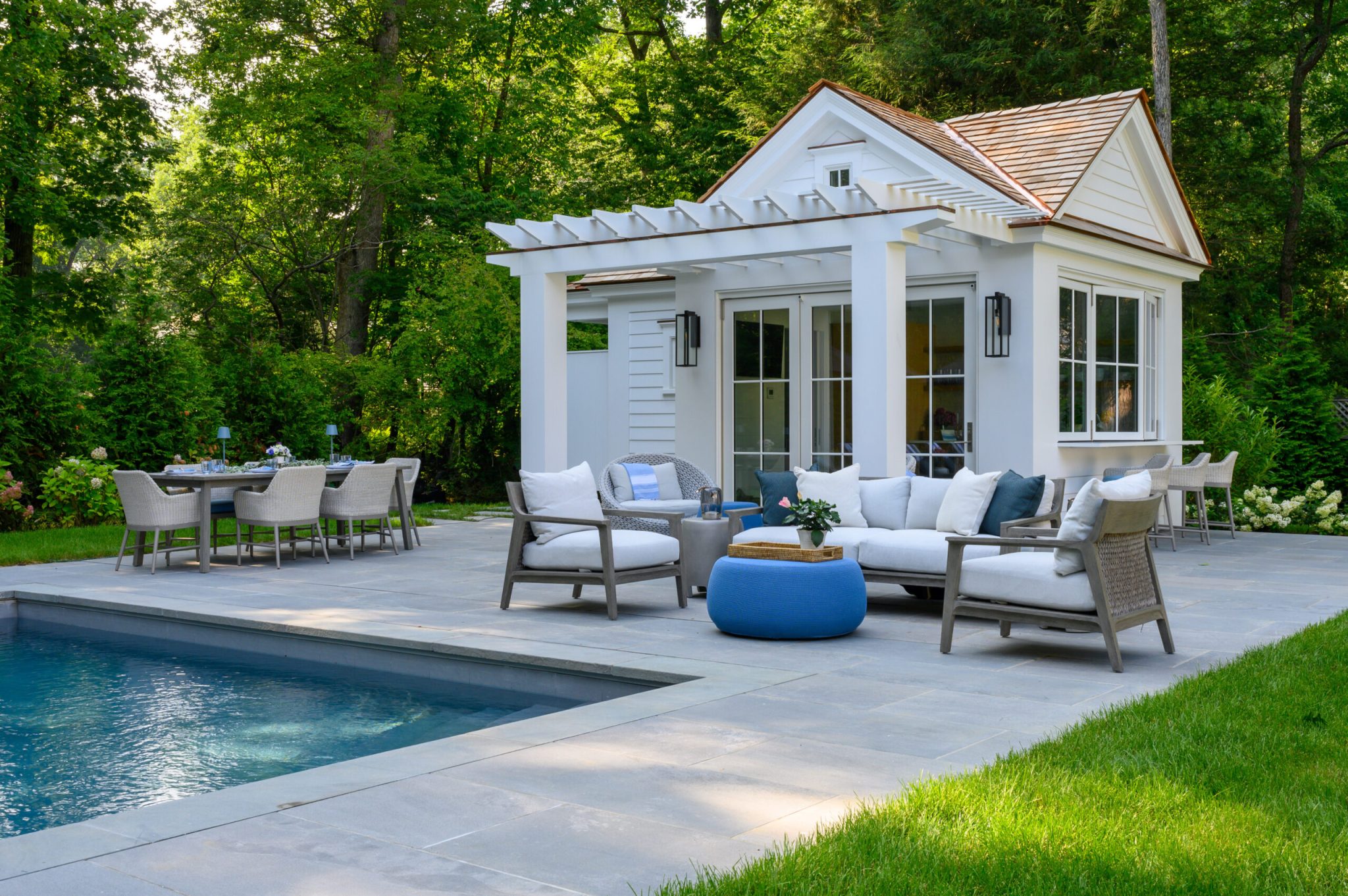 Small Footprint, Elevated Impact: A Thoughtfully Designed Luxury Pool House in Greenwich - Clarity Home Interiors