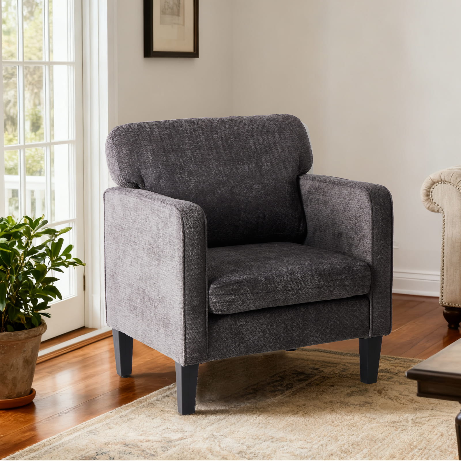 Sweetcrispy Adjustable Backrest Accent Chair for Living Room, Bedroom,