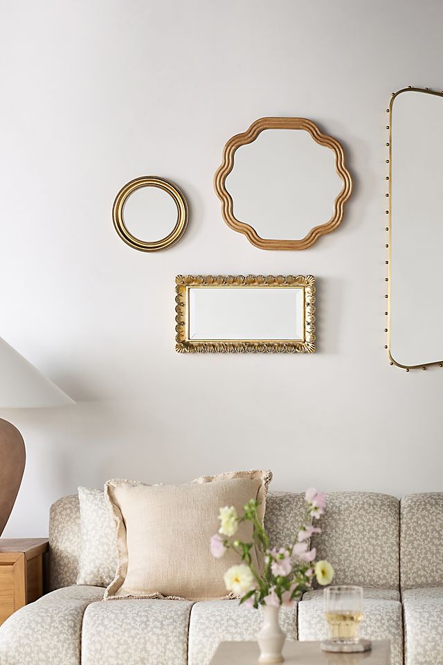 The Gleaming Louie Beaded Round Gallery Wall Mirror | AnthroHome