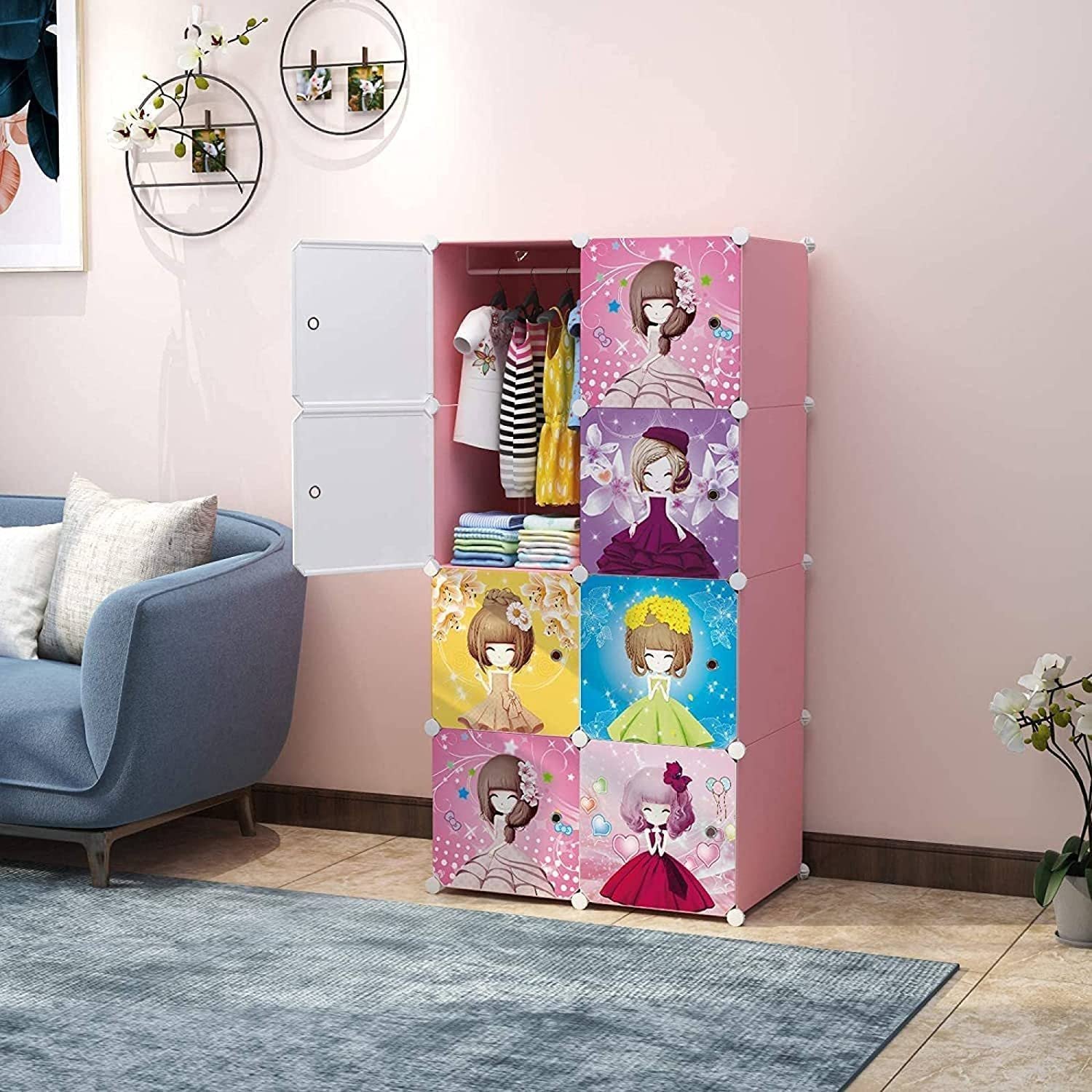 Toy Storage Ideas Barbie Clothes Closet Storage Portable Closet Wardrobe Cube For Hanging Clothes For Books,Toys