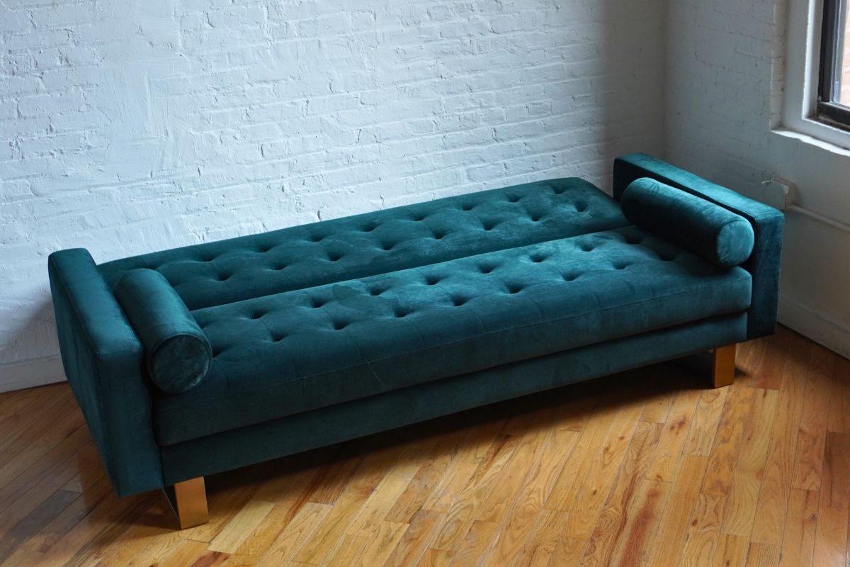 Vagabond Modern sleeper fold-down sofa Navy blue velvet (pre-order, in stock est 3-5 months)