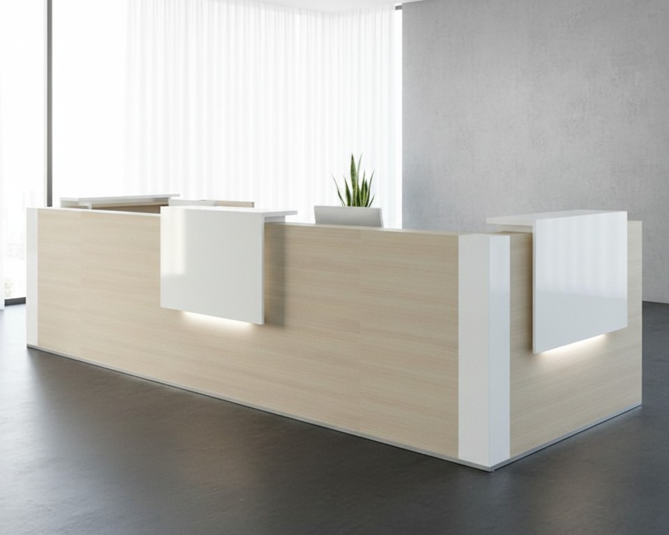 Venth 8 Wooden Contemporary Reception Desk | Modern Office Furniture Dubai | Interior Décor your Workspace