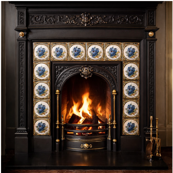 Victorian Fireplace Tiles | Hand-Painted Ceramic | Balian