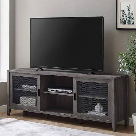 Walker Edison 70 in. Industrial Mesh Door TV Console (Grey Wash) W70ARSMDGW