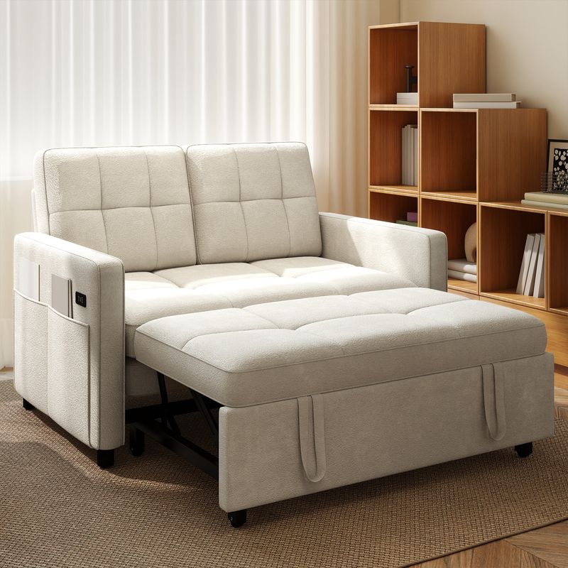 Yitahome | 70' 3-in-1 Convertible Sleeper Sofa Bed Loveseat with 5-position Backrest