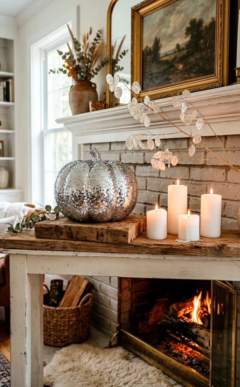 15 Glamorous Sequin-Covered Halloween Pumpkins for a Chic Mantel - SpaceOfMuse