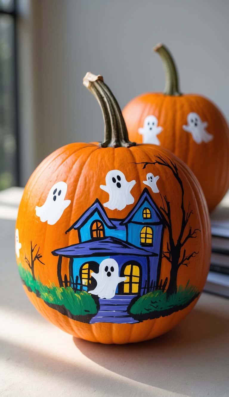 21 Ghost Painted Pumpkin Ideas for a Spooktacular Halloween - The Melrose Family