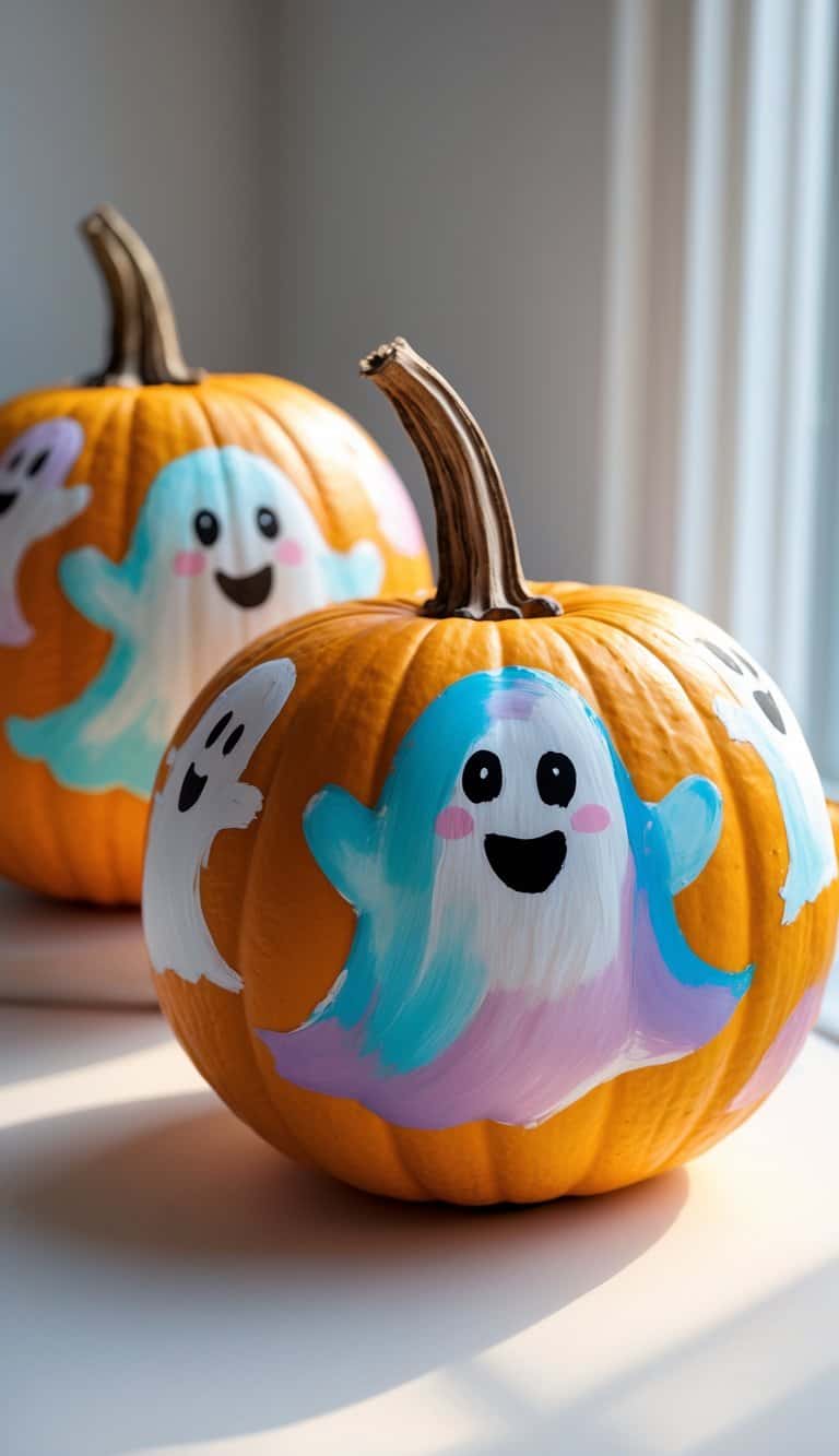 21 Ghost Painted Pumpkin Ideas for a Spooktacular Halloween - The Melrose Family