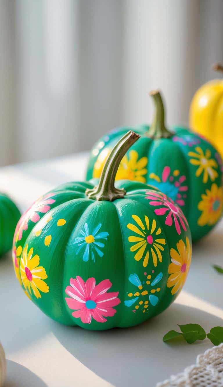 26 Green Painted Pumpkin Ideas for Fresh Fall Decor - The Melrose Family