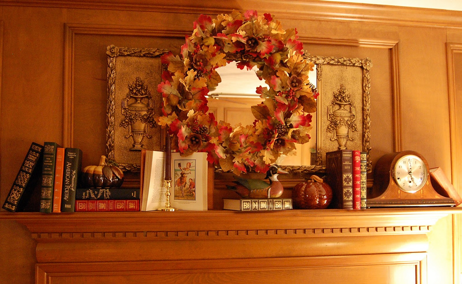 A Fall Mantel for the Family Room – Between Naps on the Porch