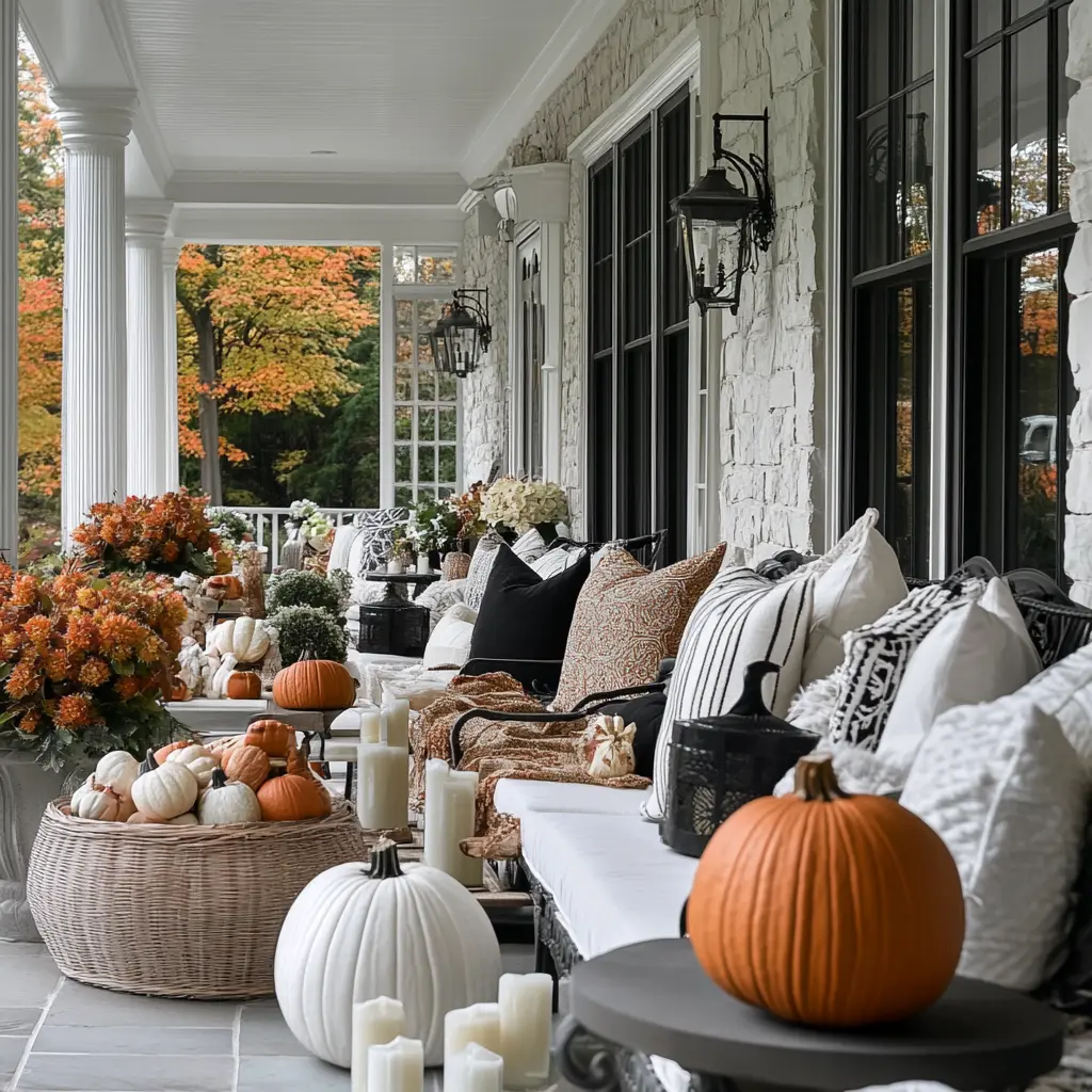 Autumn Porch Decorations Fall Decor Ideas For Your Front Porch And Steps Behind The Designs