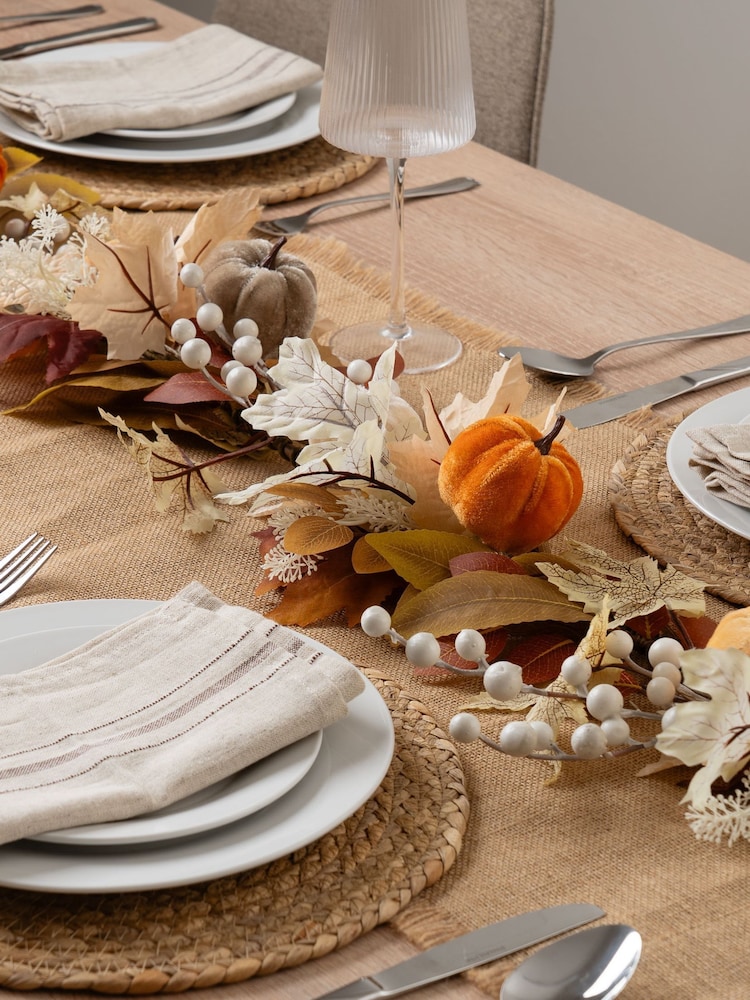 Buy Scottish Everlastings Ltd Orange Neutral Velvet Pumpkins Garland from the Next UK online shop