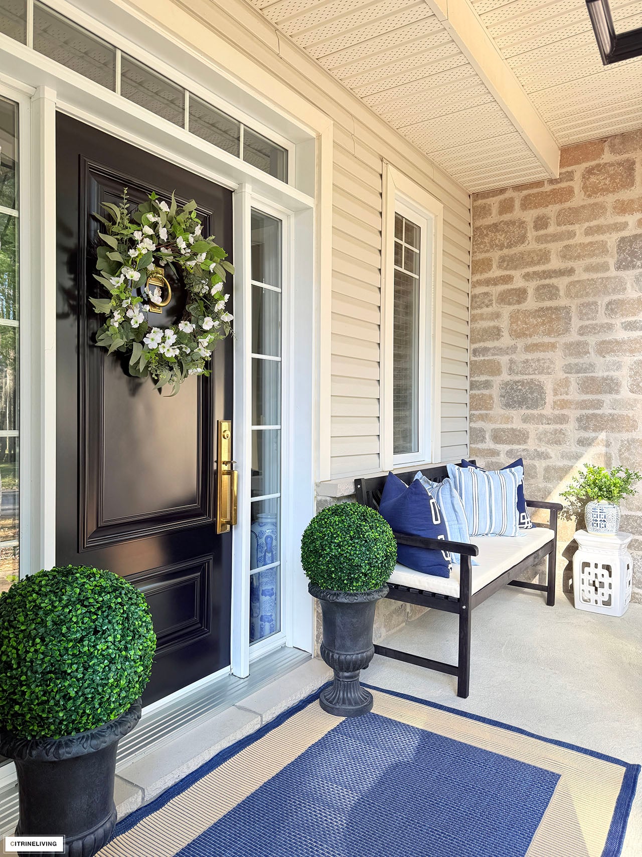 CHIC FRONT PORCH, A COTTAGE ISLAND TOUR, RED WHITE AND BLUE DECOR, ROPE CANDLEHOLDER AND PICTURE FRAME MOLDING DIY'S! - CITRINELIVING