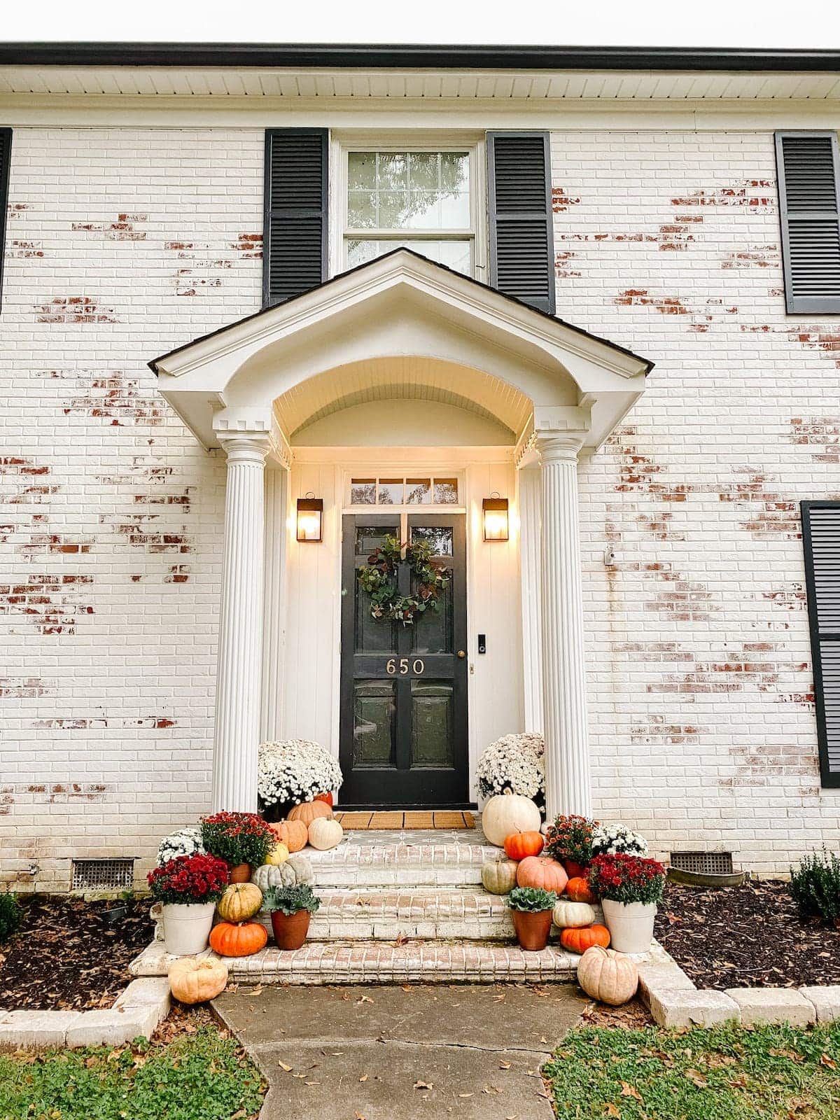 Colorful Fall Porch Stoop - Bless'er House