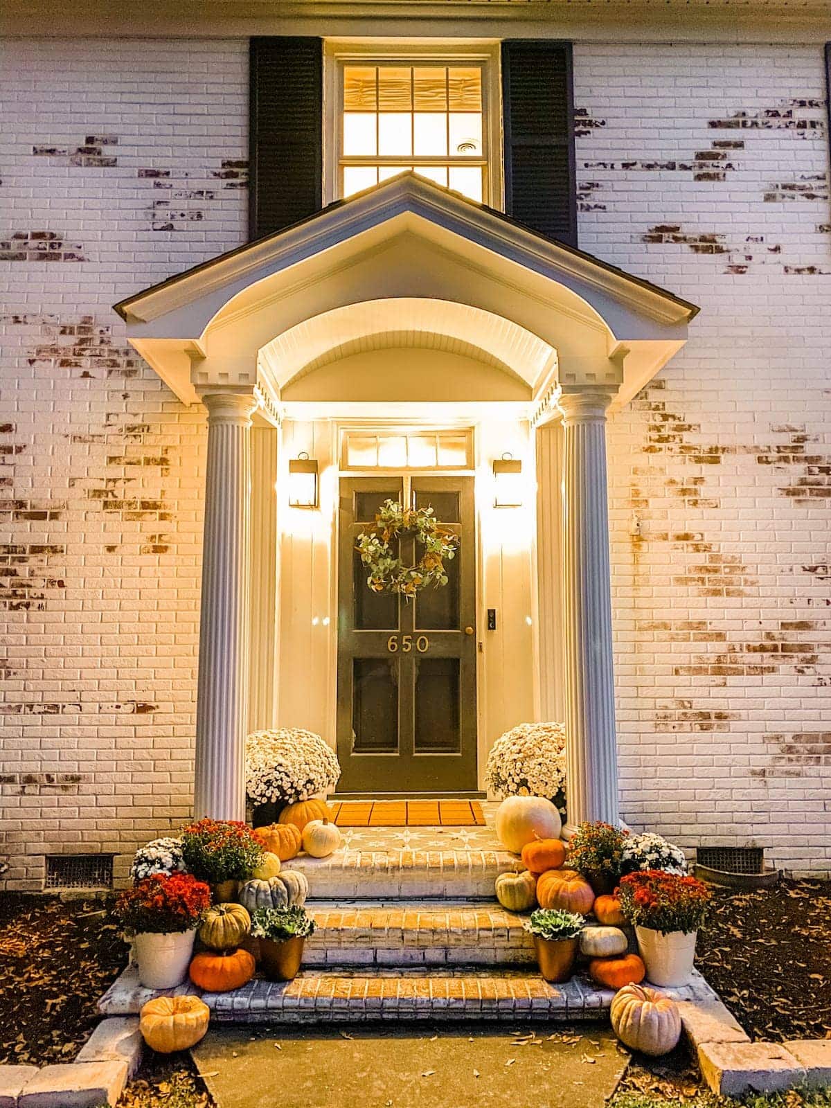 Colorful Fall Porch Stoop - Bless'er House